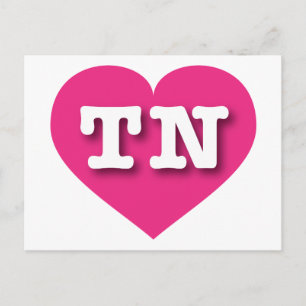 Carte Postale Tennessee Hot Pink Heart - J'aime TN