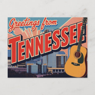 Carte Postale Tennessee Nashville Guitare Horizon