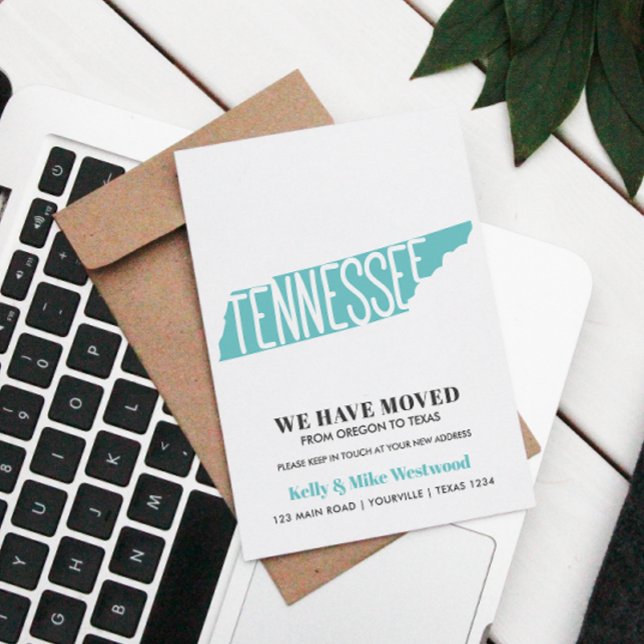 Carte Postale TENNESSEE Nous avons déménagé Nouvelle adresse Nou (Créateur téléchargé)