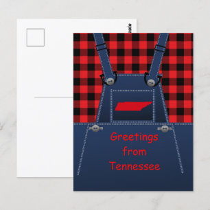 Carte Postale Tennessee Overalls Buffalo Plaid