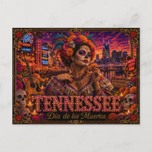Carte Postale Tennessee Rétro Día de los Muertos