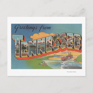 Carte Postale Tennessee (Scène de bateau à rivière)