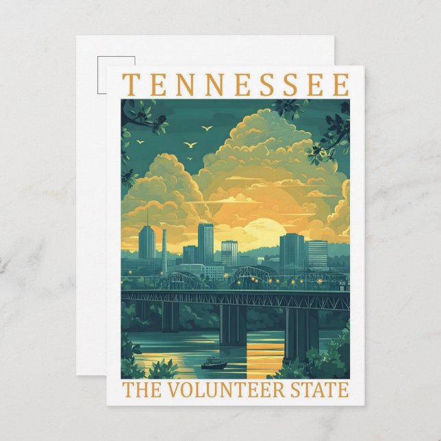 Carte Postale Tennessee the Volunteer State USA Travel Place (Devant / Derrière)
