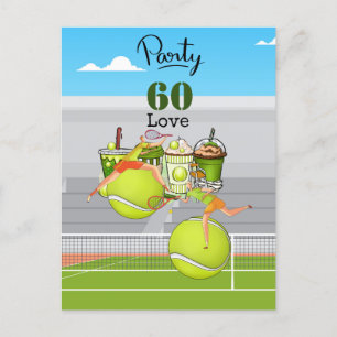 Carte Postale Tennis 60e Anniversaire balle de tennis numéro amo