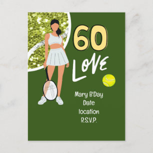Carte Postale Tennis 60e anniversaire pour joueuse