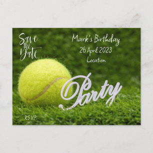 Carte Postale Tennis Anniversaire de fête Enregistrer la date de