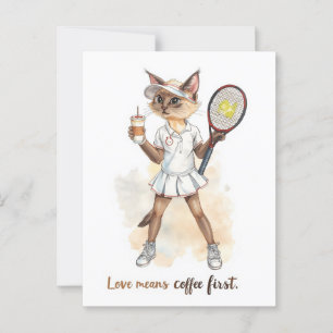 Carte Postale Tennis Drôle Dire Amour signifie Café d'abord