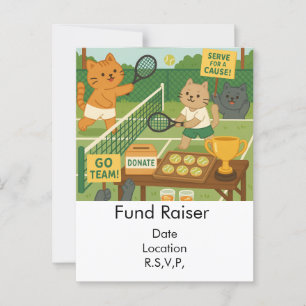 Carte Postale Tennis Fund Raiser pour les Amoureux de les chats