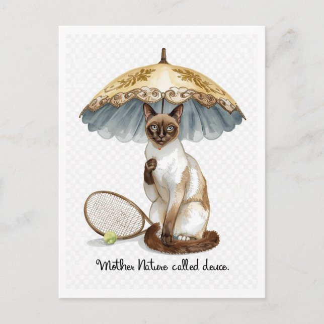 Carte Postale Tennis Funny Dire pour les Amoureux de les chats (Devant)