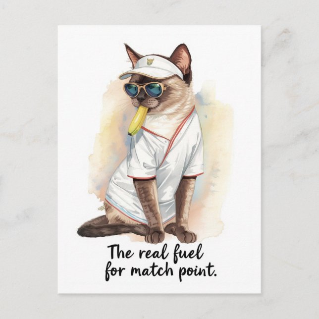 Carte Postale Tennis Funny Dit manger de la banane (Devant)