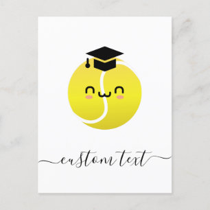 Carte Postale Tennis Graduation Party Kawaii Ball Texte personna