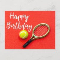 Tennis Joyeux Anniversaire avec raquette et balle
