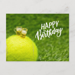 Carte Postale Tennis Joyeux Anniversaire Balle de tennis avec bi