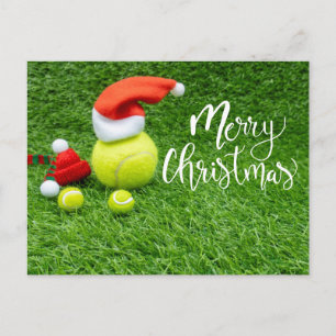 Carte Postale Tennis Joyeux Noël avec balle verte