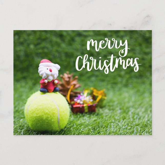 Carte Postale Tennis Joyeux Noël avec le Père Noël (Devant)
