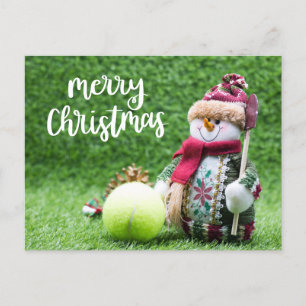 Carte Postale Tennis Joyeux Noël avec Snowman