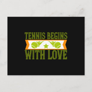 Carte Postale Tennis - Le tennis commence avec l'amour