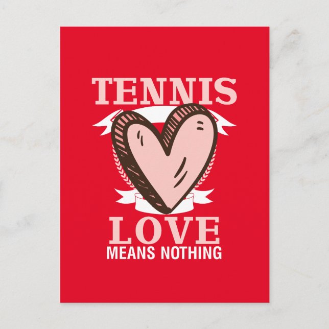 Carte Postale Tennis Love ne signifie rien pour la Saint Valenti (Devant)