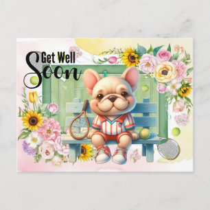 Carte Postale TENNIS Prompt rétablissement pour amateur de chien