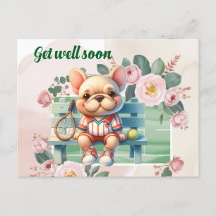 Carte Postale TENNIS Prompt rétablissement pour l'amant de chien