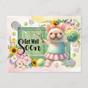 Carte Postale TENNIS Prompt rétablissement pour l'amant de chien