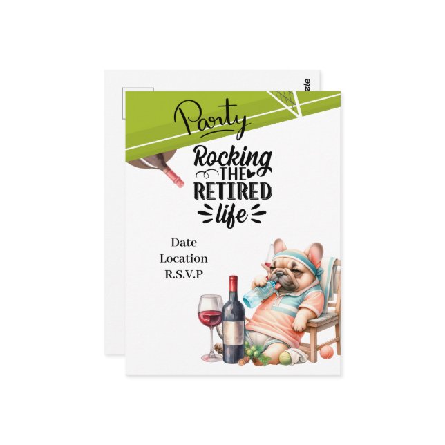 Carte Postale Tennis Retirement (Devant/Arrière en situation)