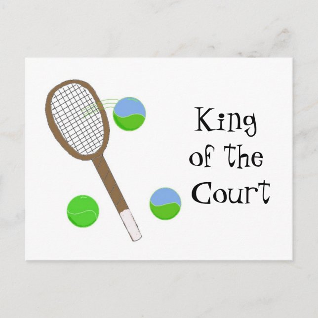 Carte Postale Tennis - Roi du Court (Devant)