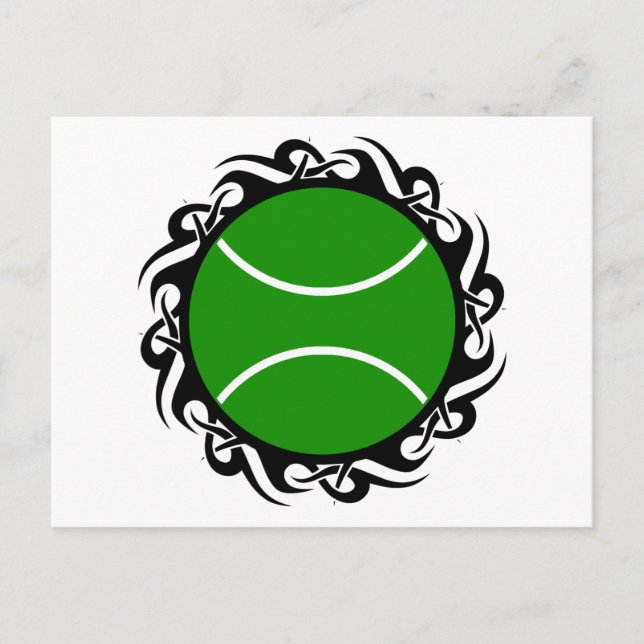 Carte Postale tennis tribal. (Devant)