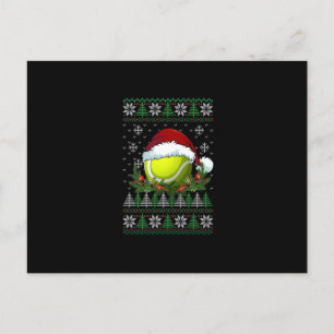 Carte Postale Tennis Vilain Noël Père Noël Famille Pyjama Xma