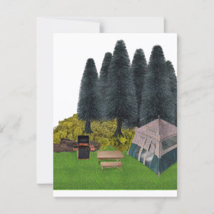 Carte Postale Tente Camping en Forêt