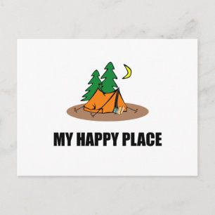 Carte Postale Tente de camping Mon Endroit Heureux
