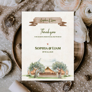Carte Postale Tente de plein air Boho  Remerciements de mariage 
