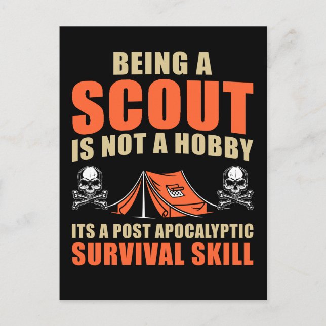 Carte Postale Tente de randonnée drôle de scout amateur de natur (Devant)