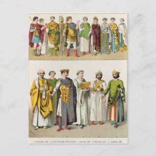 Carte Postale Tenue à la cour byzantine
