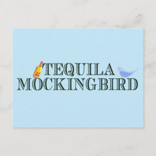 Carte Postale Tequila Mockingbird drôle Livre Lover Pun bleu