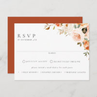 Terme Automne Floral Repas Choix Mariage RSVP