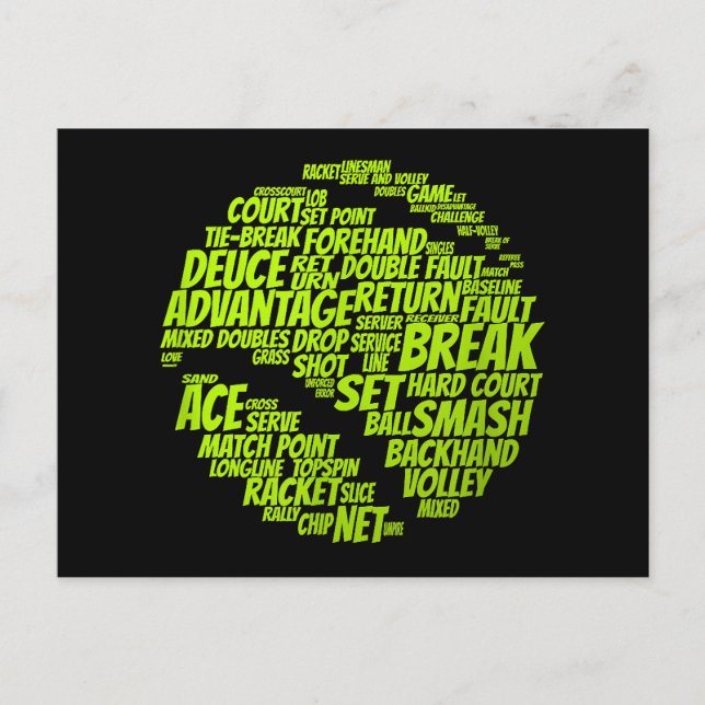Carte Postale Termes Tennis Joueur De Tennis Jouer Tennis Ball (Devant)