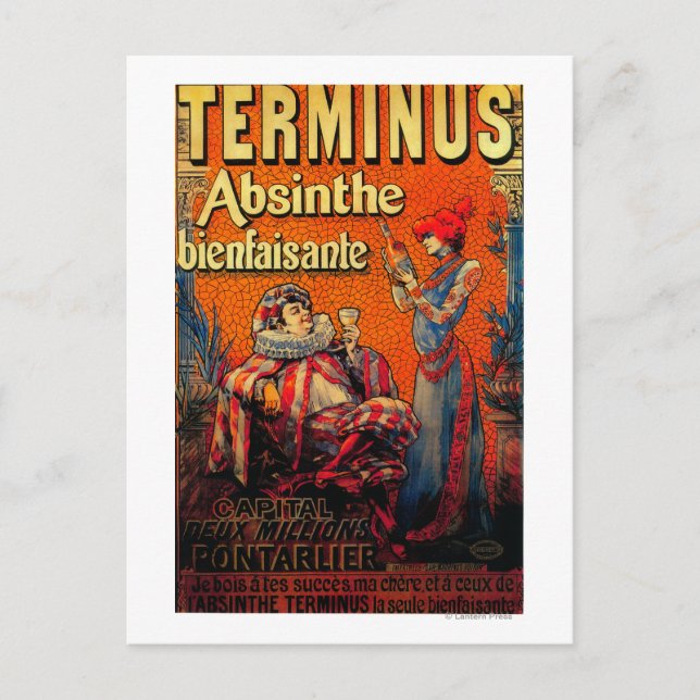 Carte Postale Terminus Absinthe Poster Vintage Europe (Devant)
