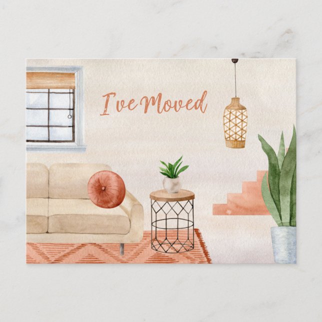 Carte Postale Terracotta Bohemian Moving Faire-part (Devant)