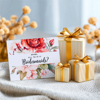 Carte Postale Terracotta Burgundy Blush Floral Bridesmaid