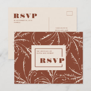 Carte Postale Terracotta Moderne Boho Wedding RSVP