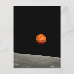 Carte Postale terrain de basket de l'univers lune