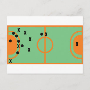 Carte Postale terrain de handball avec icône de joueurs