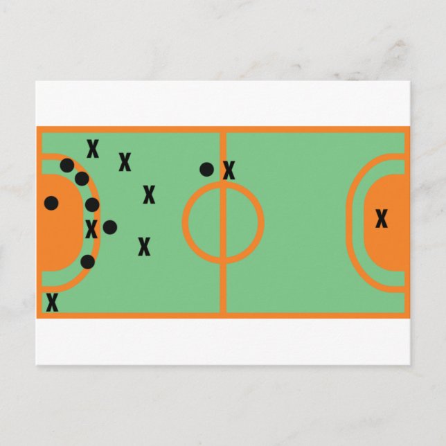 Carte Postale terrain de handball avec icône de joueurs (Devant)