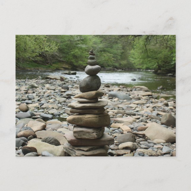 Carte Postale Terre Art Sculpture - Cairn - Beaux Arts Photograp (Devant)