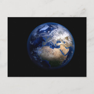 Carte Postale Terre bleue depuis l'espace - Globe World Home