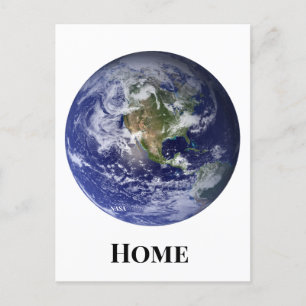 Carte Postale Terre classique de l'espace, marbre bleu par la NA