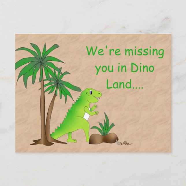 Carte Postale Terre des Dinosaures Dino Mignon (Devant)
