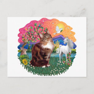 Carte Postale Terre d'Imaginaire (ff) - chat du Maine Coon (tabb