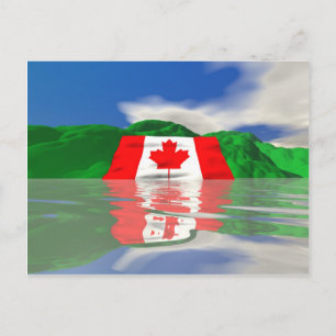 Carte Postale Terre du drapeau canadien